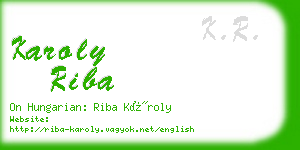 karoly riba business card